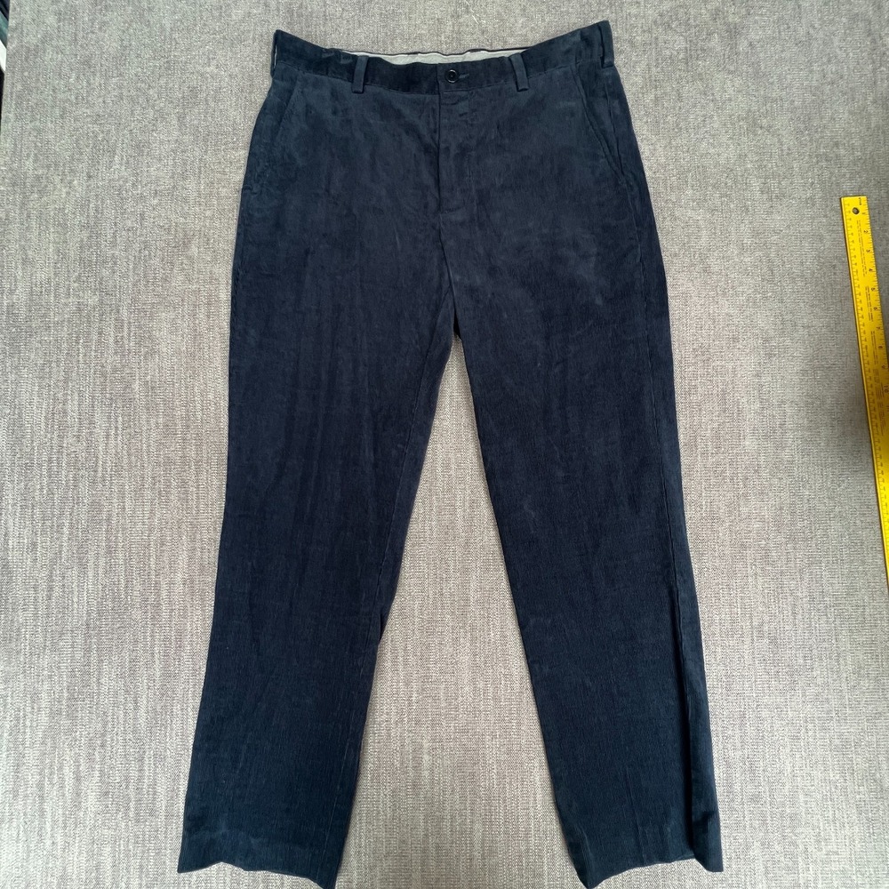 Brooks Brothers Clark Chino Pants 34x30 Mens Blue Corduroy Stretch Straight Leg
